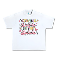 White staying delulu is the solulu Urban Heavy Tee - MaliasSmallBusiness