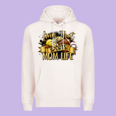 Livin That Sports Mom Life Premium Hoodie Designed By Cowgirlartshop