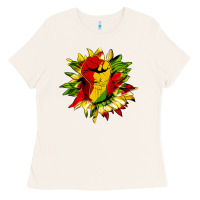 Bone juneteenth sunflower Ladies Tee - HRA Design Shop