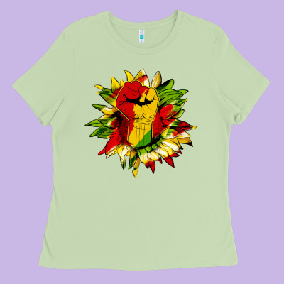 Juneteenth Sunflower Ladies Tee Designed By Hra Design Shop