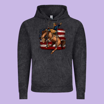 Bucking Bronco Vintage Hoodie Designed By Jasminsmagicworld