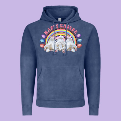 Happy Easter Bunny Tails Vintage Hoodie Designed By Ranaportraitstore