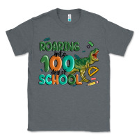 Charcoal Heather roaring into 100 day of school Classic Tee - MaliasSmallBusiness