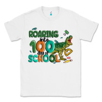 White roaring into 100 day of school Classic Tee - MaliasSmallBusiness