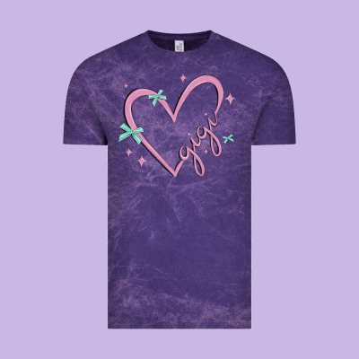 Gigi With Heart And Ribbons Vintage Tee Designed By Maliassmallbusiness