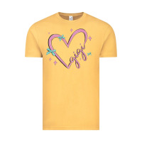 Vintage Mustard gigi with heart and ribbons Vintage Tee - MaliasSmallBusiness