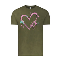 Vintage Olive gigi with heart and ribbons Vintage Tee - MaliasSmallBusiness