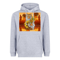 Heather Grey tigers with scratches Heavyweight Hoodie - TumblerDesignByShophia