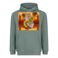 Sage tigers with scratches Heavyweight Hoodie - TumblerDesignByShophia
