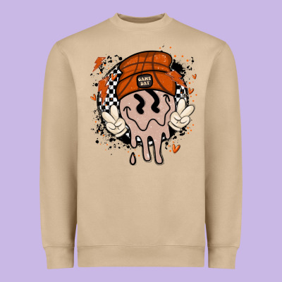 Basketball Game Day Heavyweight Sweatshirt Designed By Maliassmallbusiness