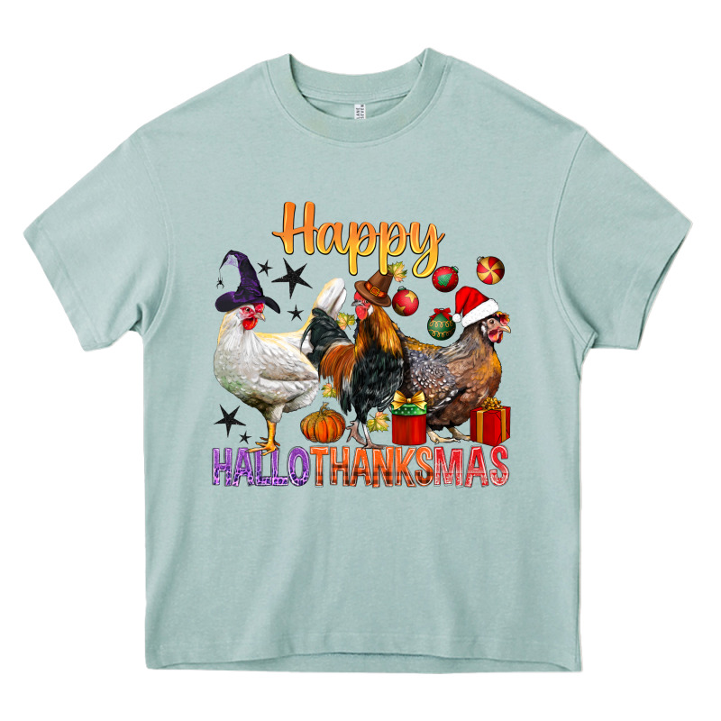 Happy Hallothanksmas Chick Heavy Core Tee by BundleAndBundleShop | Teevron