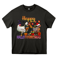 Asphalt Happy Hallothanksmas Chick Heavy Core Tee - BundleAndBundleShop