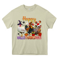 Mossy Happy Hallothanksmas Chick Heavy Core Tee - BundleAndBundleShop