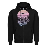 Black The Adventure Begins Zipper Hoodie - Bettercallsaul