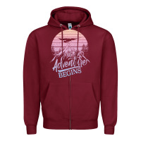 Burgundy The Adventure Begins Zipper Hoodie - Bettercallsaul