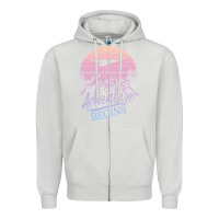 Dove Grey The Adventure Begins Zipper Hoodie - Bettercallsaul