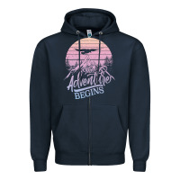 Navy The Adventure Begins Zipper Hoodie - Bettercallsaul