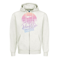 Oatmeal Heather The Adventure Begins Zipper Hoodie - Bettercallsaul