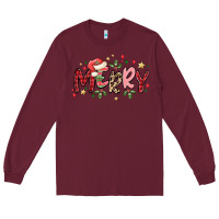 Burgundy merry Long Sleeve Tee - MaliasSmallBusiness