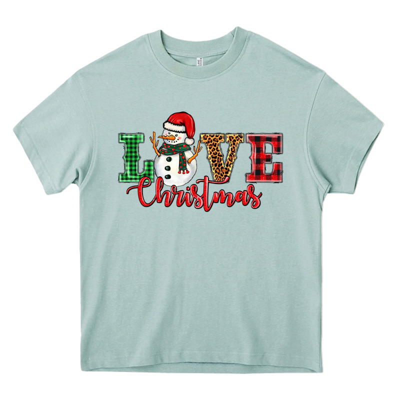 Love Christmas Snowman Heavy Core Tee by BarkalooDesign | Teevron