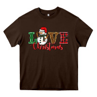 Chocolate Brown love christmas snowman Heavy Core Tee - BarkalooDesign