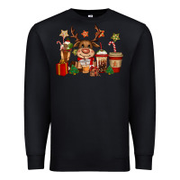 Black reindeer coffe cups christmas Premium Sweatshirt - CowGirlArtShop