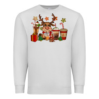 Dove Grey reindeer coffe cups christmas Premium Sweatshirt - CowGirlArtShop