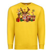 Lemon reindeer coffe cups christmas Premium Sweatshirt - CowGirlArtShop