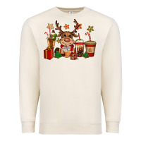 Sandshell reindeer coffe cups christmas Premium Sweatshirt - CowGirlArtShop