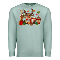 Seafoam reindeer coffe cups christmas Premium Sweatshirt - CowGirlArtShop