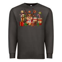 Smoke reindeer coffe cups christmas Premium Sweatshirt - CowGirlArtShop