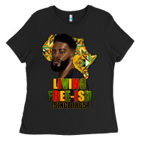 Black juneteenth living freeish since 1865 Ladies Tee - HRA Design Shop