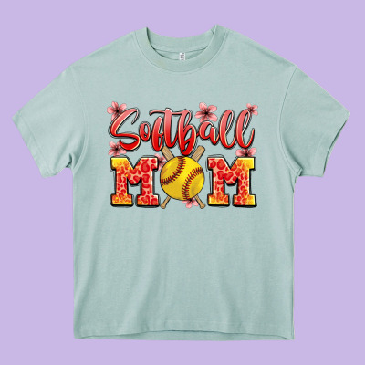 Softball Mom Heavy Core Tee Designed By Jahusdesignshop