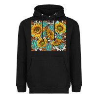 Black turquoise sunflowers with gemstones Heavyweight Hoodie - TumblerDesignByShophia