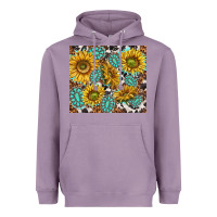 Lavender turquoise sunflowers with gemstones Heavyweight Hoodie - TumblerDesignByShophia