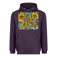 Plum turquoise sunflowers with gemstones Heavyweight Hoodie - TumblerDesignByShophia