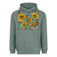 Sage turquoise sunflowers with gemstones Heavyweight Hoodie - TumblerDesignByShophia