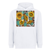 White turquoise sunflowers with gemstones Heavyweight Hoodie - TumblerDesignByShophia