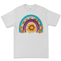 Dove Grey rainbow sunflower Premium Tee - AdoDesignShop