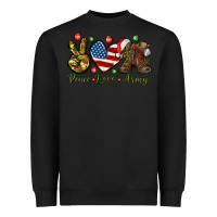 Black peace love army christmas Heavyweight Sweatshirt - NancyCooperArtShop