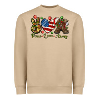 Mushroom peace love army christmas Heavyweight Sweatshirt - NancyCooperArtShop