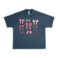 Midnight Navy pink ribbons Urban Heavy Tee - MaliasSmallBusiness