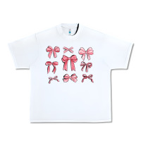White pink ribbons Urban Heavy Tee - MaliasSmallBusiness