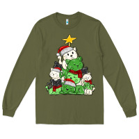 Army Green Christmas cat tree Long Sleeve Tee - MaliasSmallBusiness