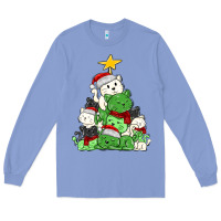 Colony Blue Christmas cat tree Long Sleeve Tee - MaliasSmallBusiness
