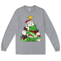 Heather Grey Christmas cat tree Long Sleeve Tee - MaliasSmallBusiness
