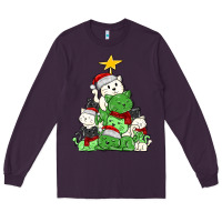 Plum Christmas cat tree Long Sleeve Tee - MaliasSmallBusiness