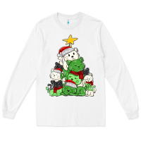 White Christmas cat tree Long Sleeve Tee - MaliasSmallBusiness