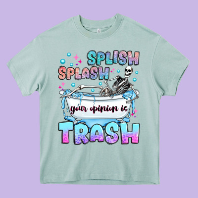 Splish Splash Your Opinion Is Trash Heavy Core Tee Designed By Jahusdesignshop