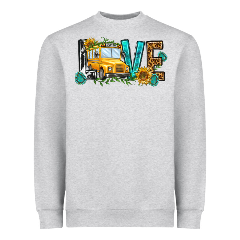 School Bus Love Heavyweight Sweatshirt by NancyCooperArtShop | Teevron